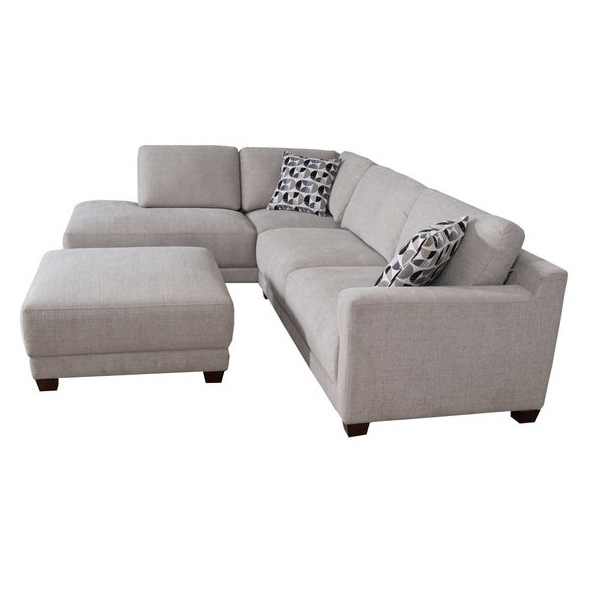 Best HD Pictures about  Raylin Fabric Sectional With Ottoman  with No AI Images