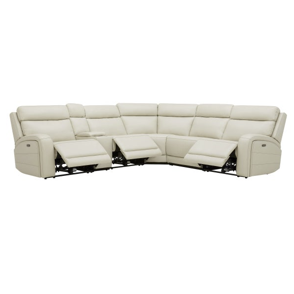 Gearhart 6 Piece Leather Power Reclining Sectional With Power Headrests