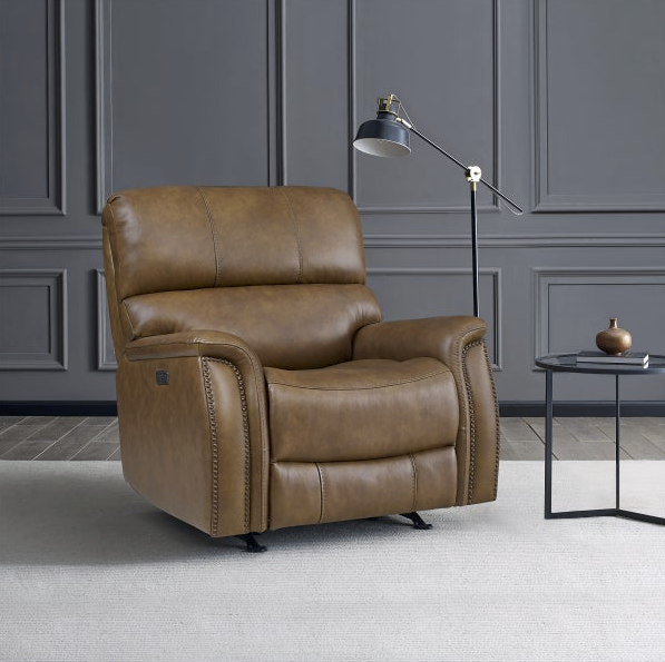 Presley Leather Power Rocker Recliner with Power Headrest