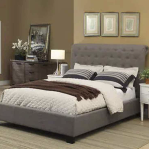 Mayden Upholstered Queen Bed | Light gray