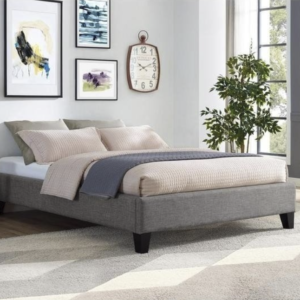 Light Gray Platform Bed | Queen