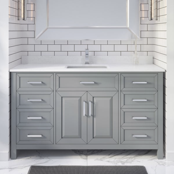 Thomson Bath Vanity in Gray 60 inch single sink