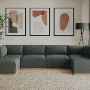 Gray Murphy Fabric Modular Sectional with Ottoman