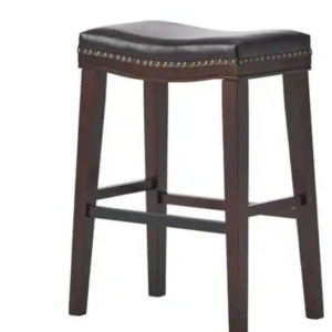 Kimi Contemporary Upholstered Saddle Barstool with Nailhead Trim 2PC