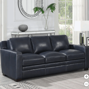 Chanton Blue Leather Sofa