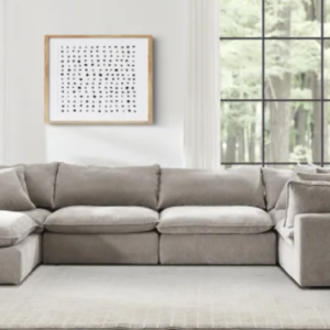 Sereen 6-Piece Modular Sectional with Ottoman – Light Brown