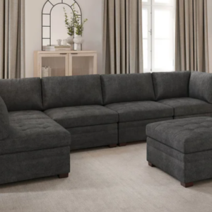 Tisdale Modular Sectional 6-piece Dark Gray with Storage Ottoman