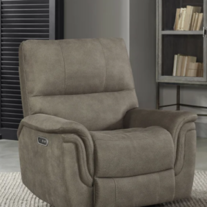 Fabric Power Glider Recliner with Power Headrest