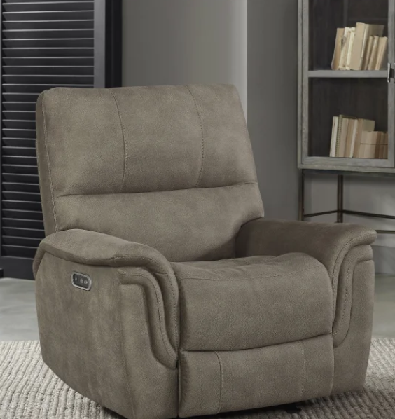 Fabric Power Glider Recliner with Power Headrest
