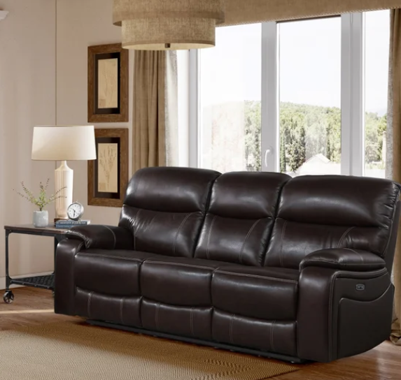 Fallon Leather Power Reclining Sofa with Power Headrests