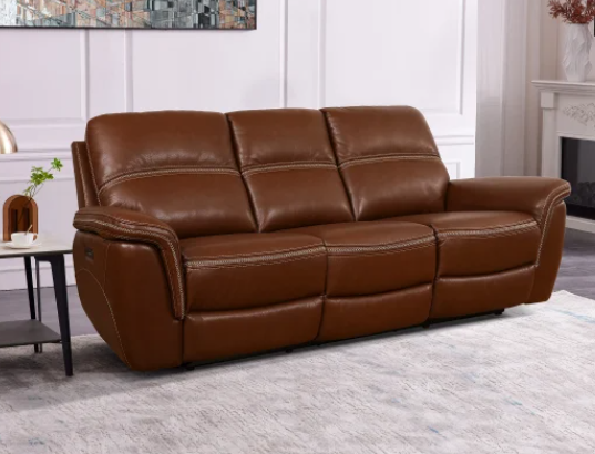 Oliver Leather Power Reclining Sofa with Power Headrests