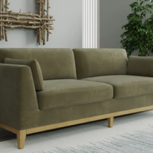 Mokena Green Fabric Stationary Sofa with Storage