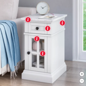 Cassidy Chairside Table with Power