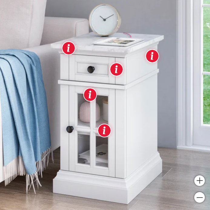 Cassidy Chairside Table with Power