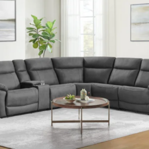 Zakary Power Reclining Sectional Sofa with Adjustable Headrests, USB Ports, and Storage Console