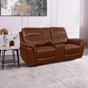 Oliver Leather Power Reclining Loveseat with Power Headrests