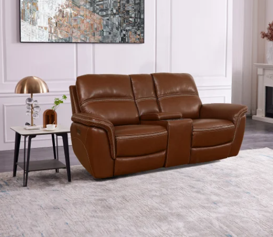 Oliver Leather Power Reclining Loveseat with Power Headrests