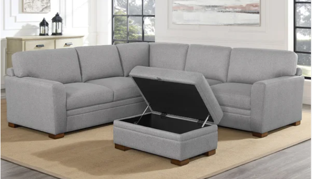 Langdon Fabric Sectional with Storage Ottoman