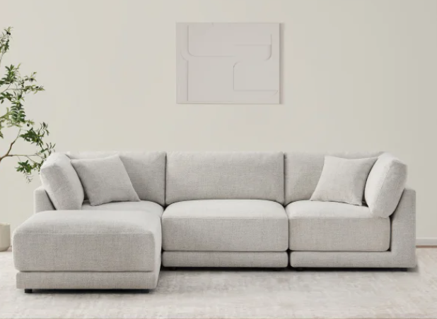 Dayna 4-piece Fabric Modular Sectional Light Gray