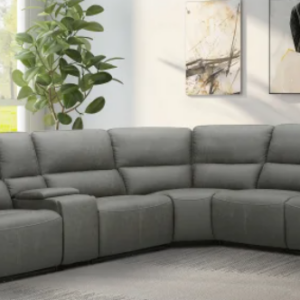 Sweeney 6-piece Fabric Power Reclining Sectional with Power Headrests Gray