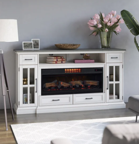 TV Console with Fireplace