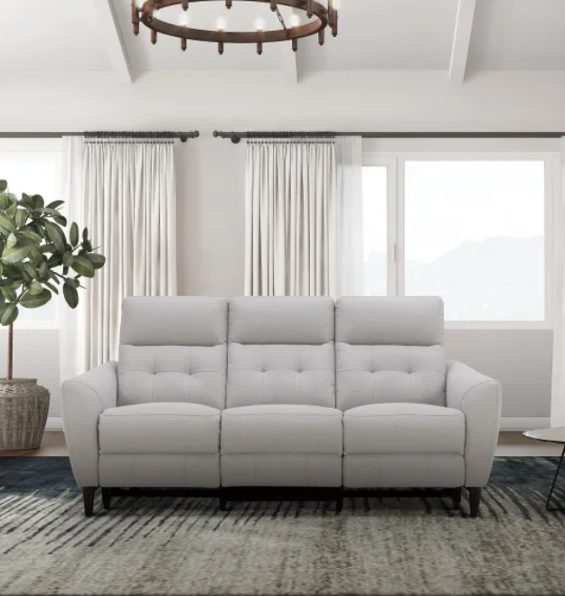 Alpendale Fabric Power Reclining Sofa with Power Headrests