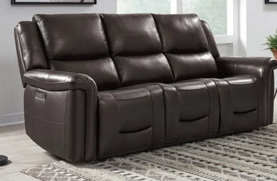 Alba Leather Power Reclining Sofa with Power Headrests