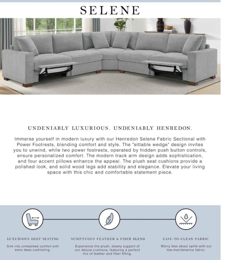 Selene 3-piece Sectional with Power Footrests