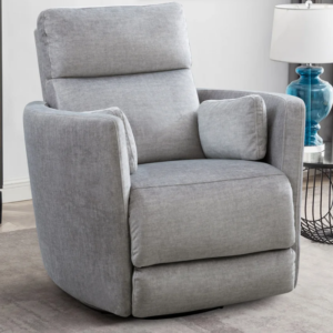 Darcy Fabric Power Swivel Glider Recliner with Power Headrest