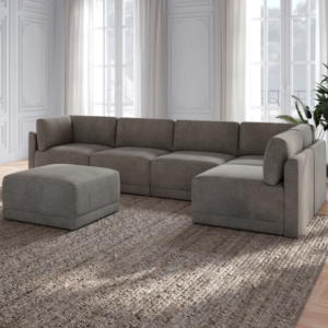 Fallon Modular Sectional 6-piece Gray with Ottoman