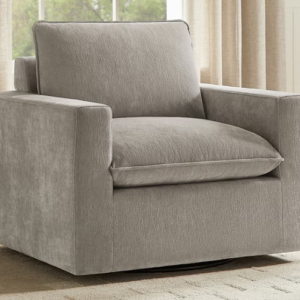 Sereen Fabric Swivel Accent Chair, Taupe
