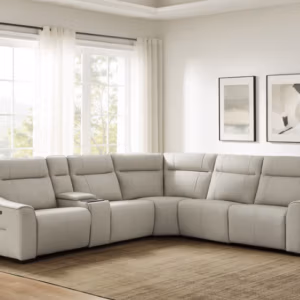 Monica Leather Power Reclining Sectional with Power Headrests