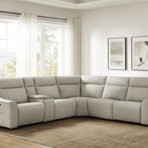 Monica Leather Power Reclining Sectional with Power Headrests